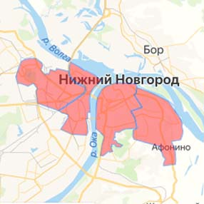 Зона доставки пиццы для Вас